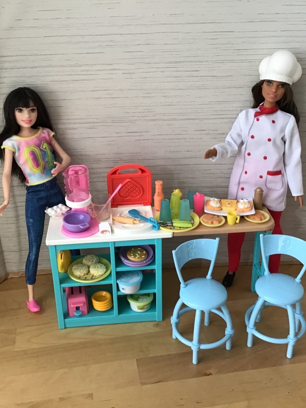 Barbie Dolls and Waffle Maker